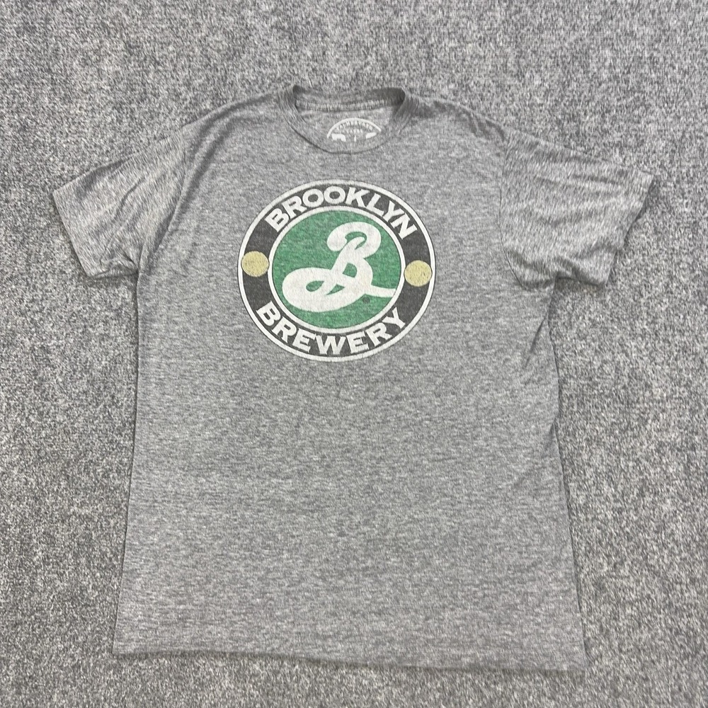 Brooklyn Brewery Shirt Mens Large Gray Brooklyn Brewery Logo Graphic Tee Tagless